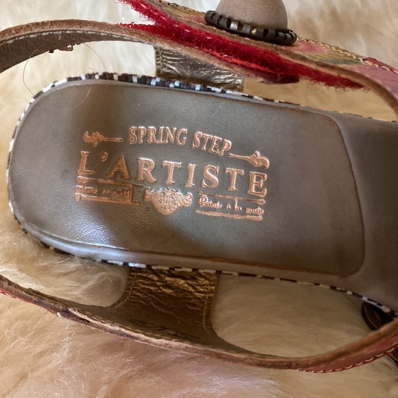 Spring Step L’Artiste Mixed Fabric & Leather Tooling Sz 39 (8.5) - Picture 10 of 13